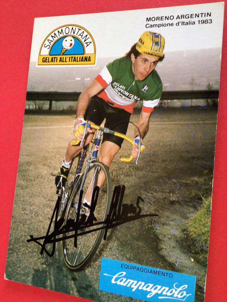 wielerkaart 1983 team sammontana  moreno argentin signe, Verzenden, Zo goed als nieuw