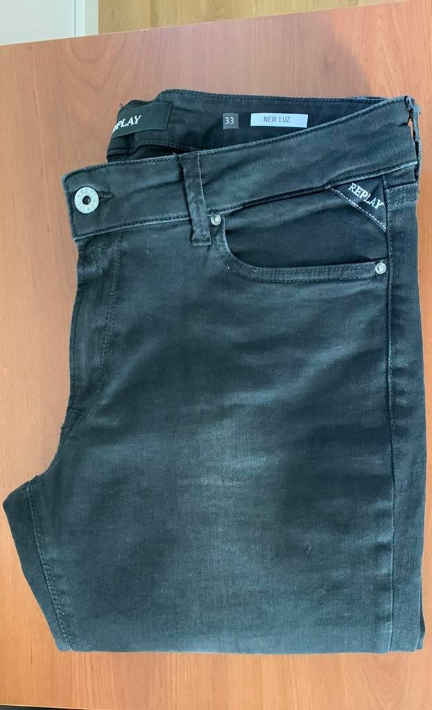 Jeans Replay New Luz, maat 33/32, zwart, in perfecte staat, Zwart, Replay, Ophalen of Verzenden, Zo goed als nieuw