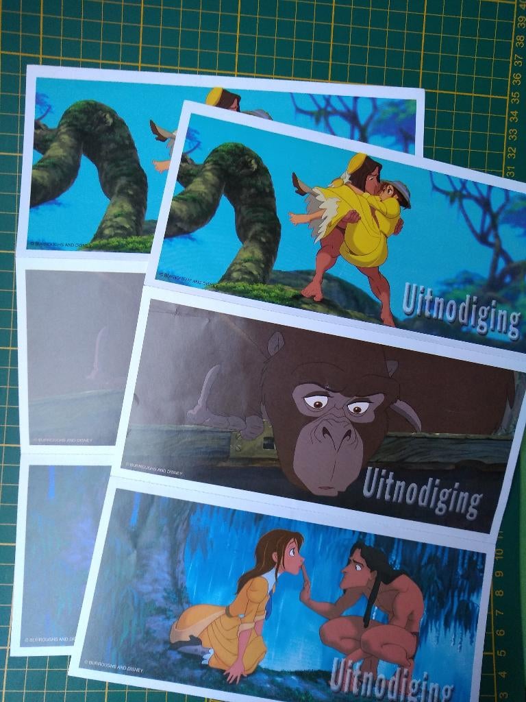 disney kaarten uitnodiging jungle tarzan communie verjaardag, Verzamelen, Ophalen of Verzenden, Nieuw