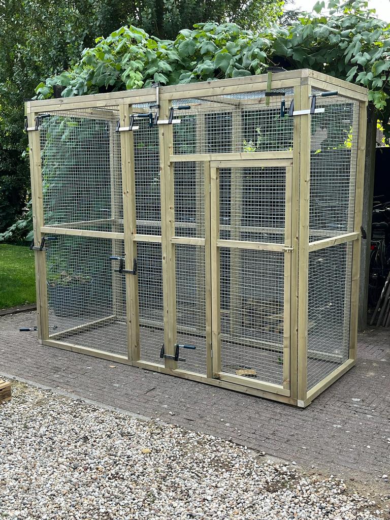 Maatwerk geimpregneerd houten volieres, Ophalen of Verzenden, Nieuw, Hout, Volière