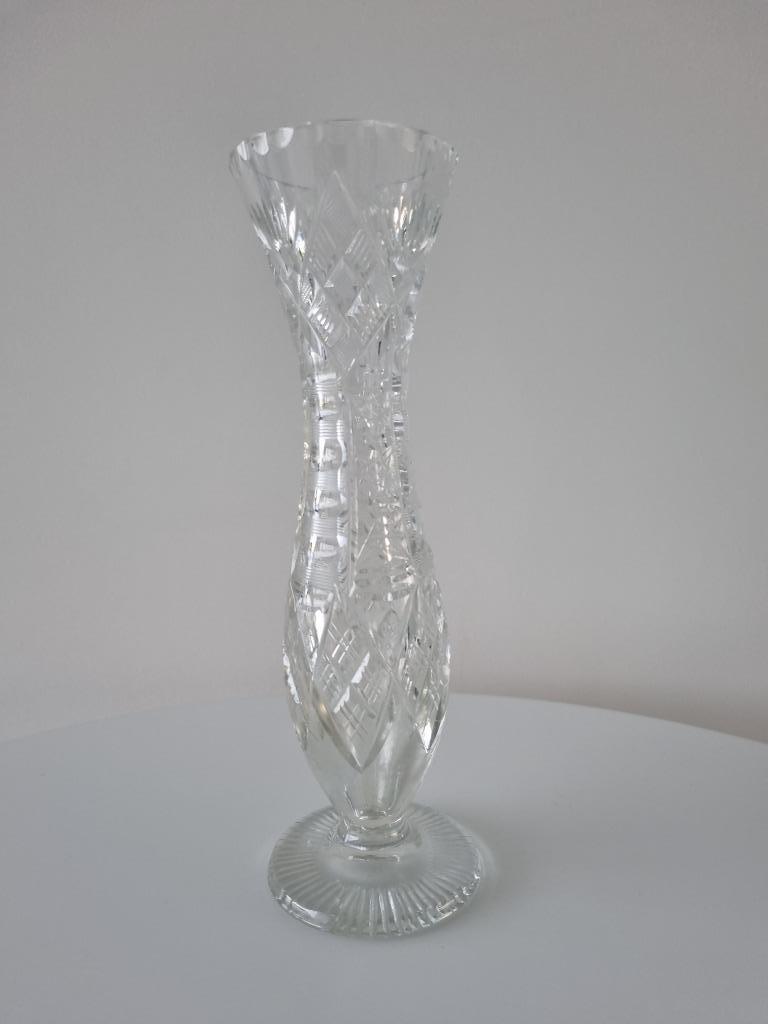 Vaas met smalle hals, Ophalen, Wit, Minder dan 50 cm, Glas