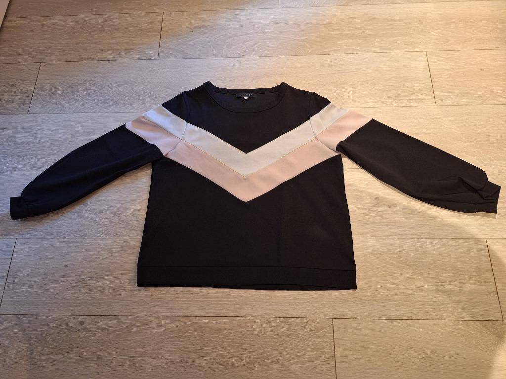 Trui, merk Lola Liza, maat L, zwart met wit en licht roze, Enlèvement ou Envoi, Lola & Liza, Noir, Taille 42/44 (L)