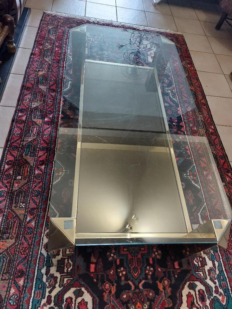 Belgochrom 23 KT vergulde salontafel - vintage, Ophalen, Gebruikt, 100 tot 150 cm, Hollywood Regency Style