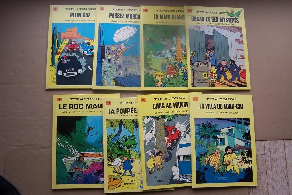 Tif et Tondu - 8 albums: n°3, 4, 6 à 9, 11 et 18, Plusieurs BD, Envoi, Neuf, Will