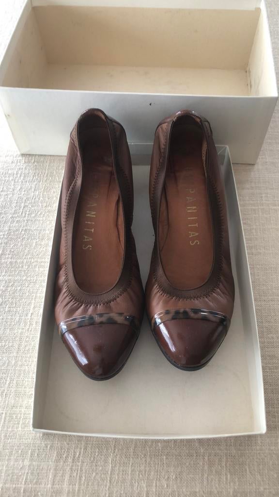 Bruine lederen schoenen, Schoenen met lage hakken, Bruin, Hispanitas, Ophalen of Verzenden