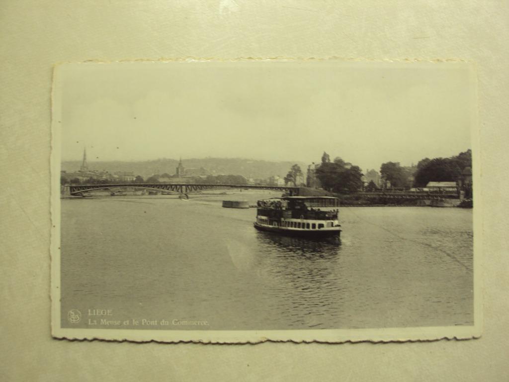 52302 - LIEGE - LA MEUSE ET LE PONT DE COMMERCE - 2 FOTO'S, Envoi