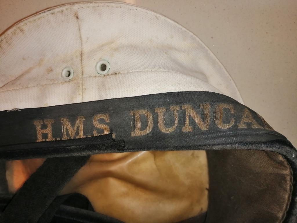 ROYAL NAVY - BACHI DE MARIN  HMS DUNCAN (A), Collections, Enlèvement ou Envoi, Marine, Casque ou Béret