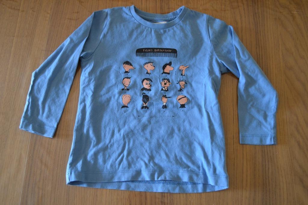 Filou&friends T-shirt lange mouw barbershop blauw 4 jaar/104, Filou & Friends, Ophalen of Verzenden, Zo goed als nieuw, Shirt of Longsleeve
