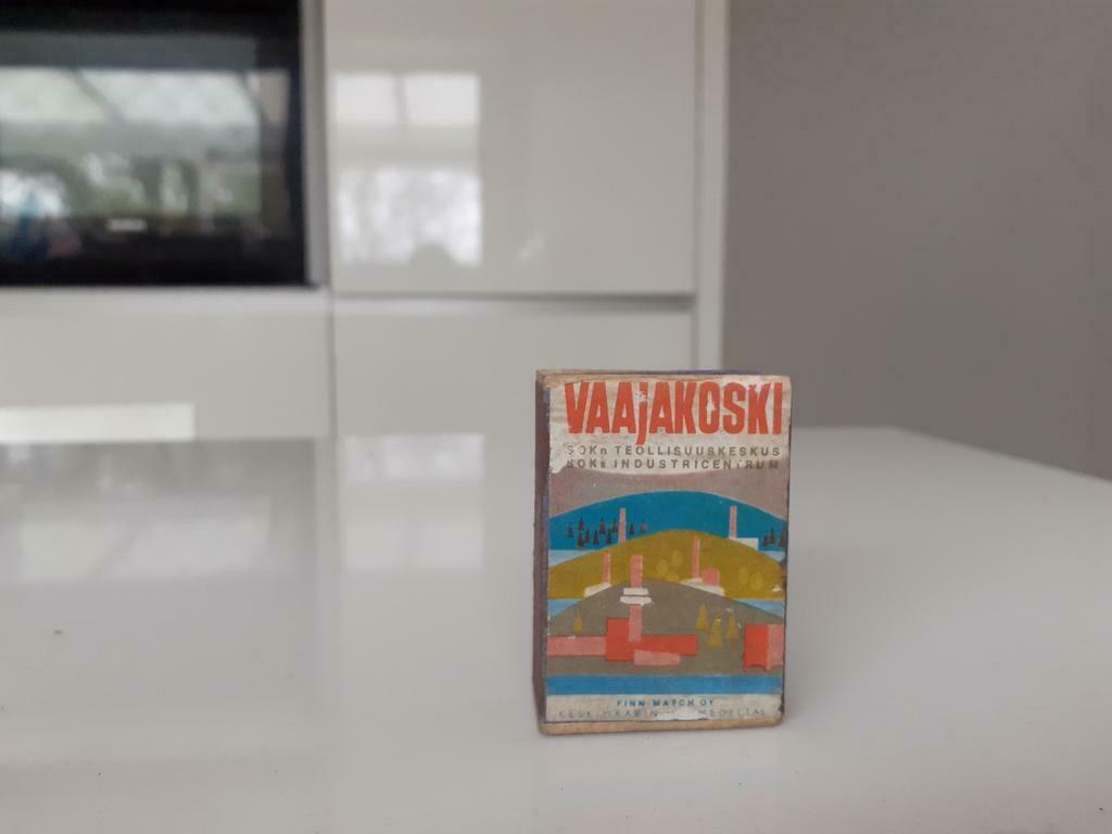 Vintage houten luciferdoosje vaajakoski, Ophalen of Verzenden