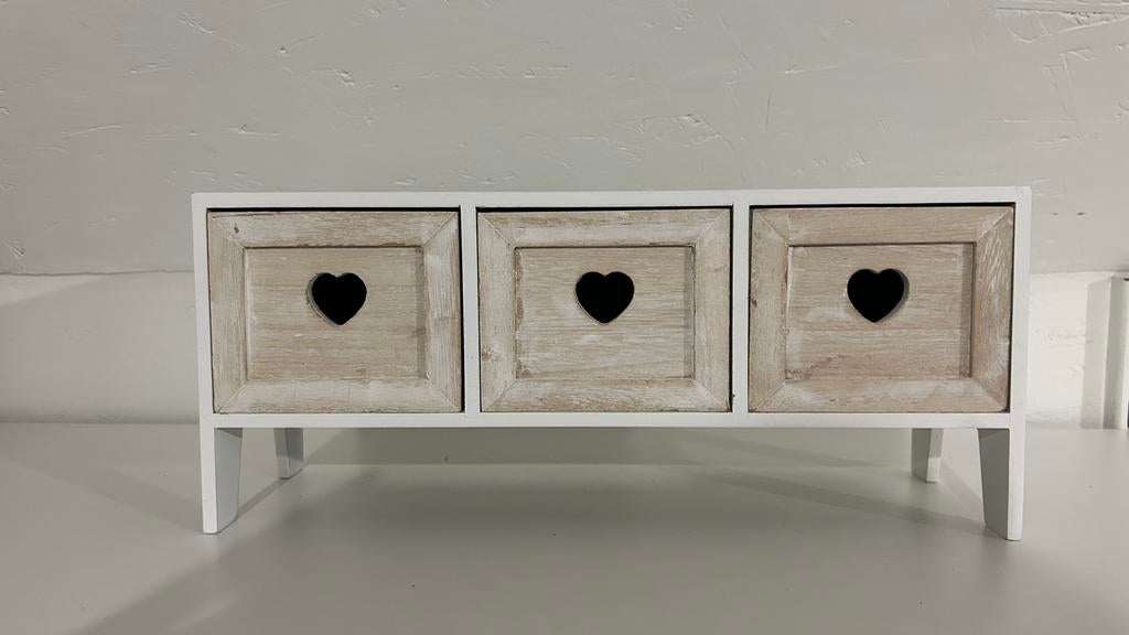 Klein kastje met 3 kleine schuifjes , in hout, Enlèvement, Comme neuf