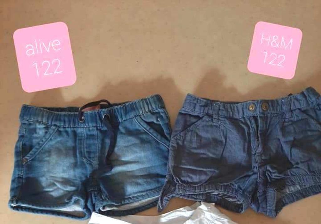 2 Shorts H&M/Alive (122), Kinderen en Baby's, Kinderkleding | Maat 122, Ophalen, Meisje, H&M, Zo goed als nieuw