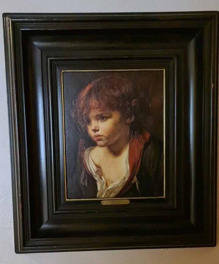 Reproductie op doek van J.B. GREUZE ´Het blonde kind', Antiek en Kunst, Ophalen