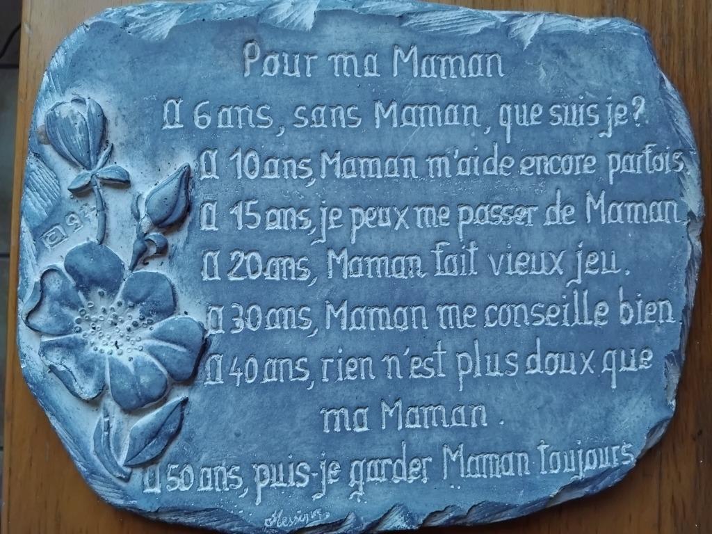 Cadre neuf en plâtre à pendre avec mention POUR MA MAMAN, Maison & Meubles, Neuf, Enlèvement ou Envoi, Autres types, Bleu