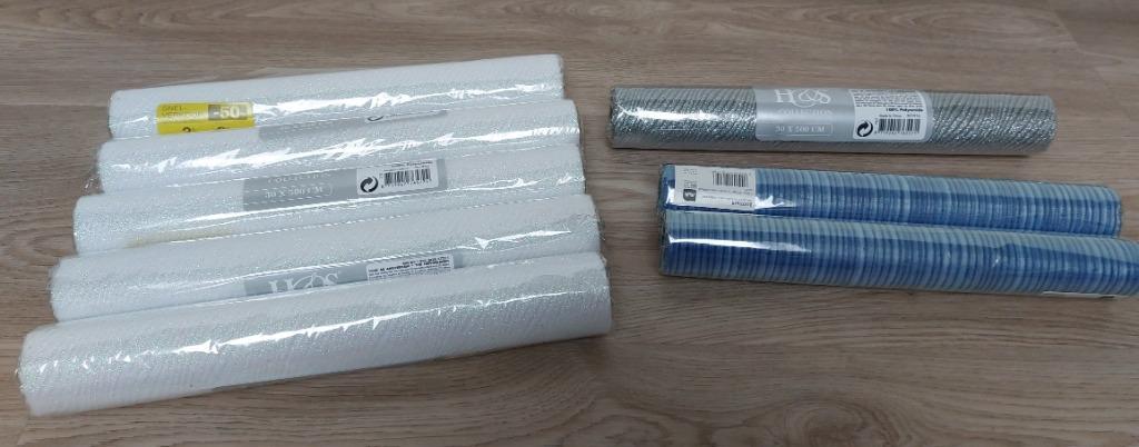 Tafelloper 5m - blauw, wit en grijs - nieuw, Ophalen, Nieuw, Versiering