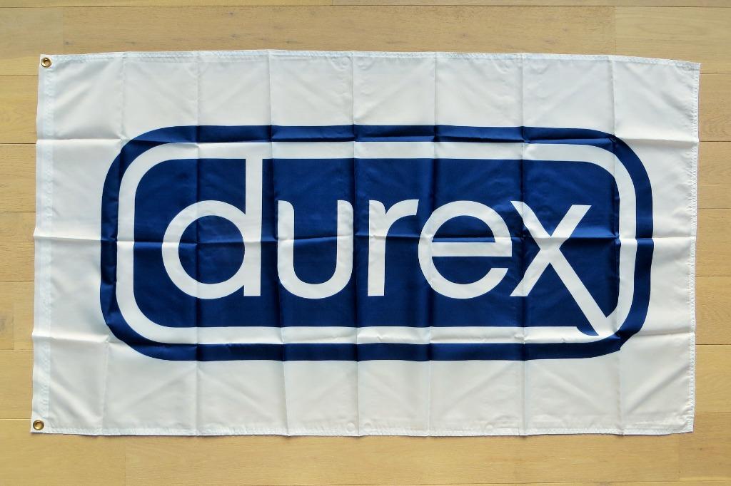 Drapeau promotionnel DUREX / Drapeau publicitaire DUREX, Enlèvement ou Envoi, Comme neuf