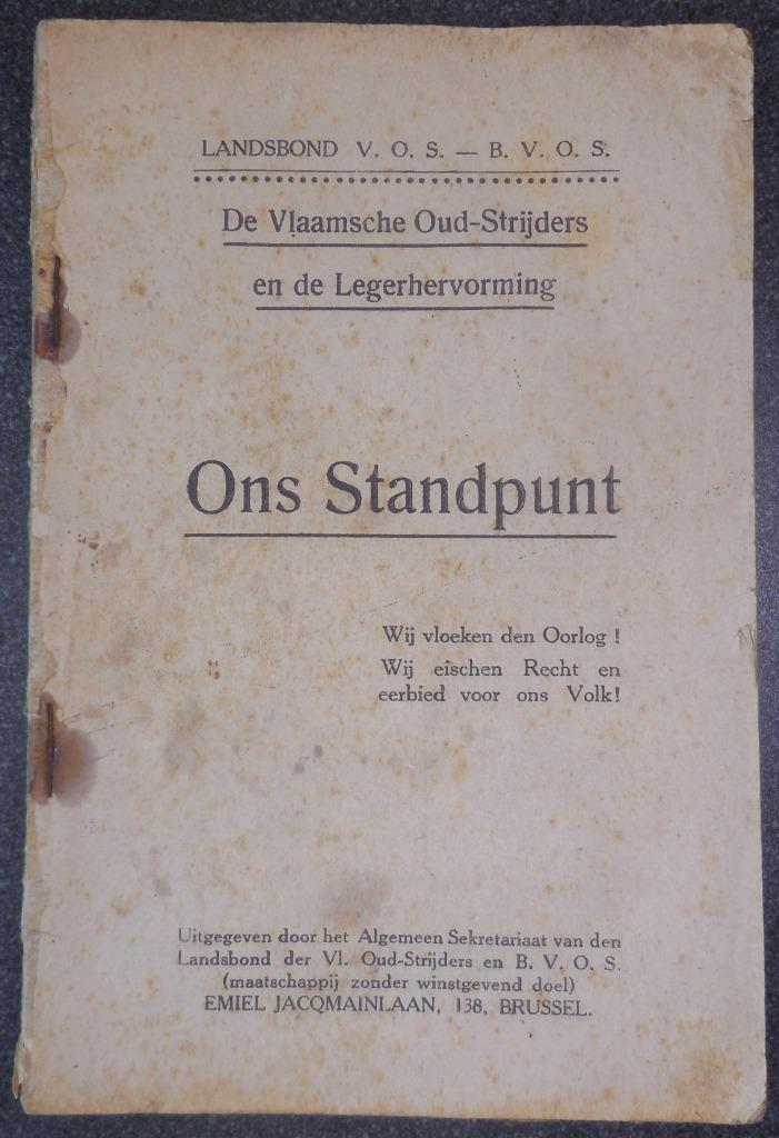 Ons Standpunt - Landsbond V.O.S.- B.V.O.S., Ophalen of Verzenden, Gelezen