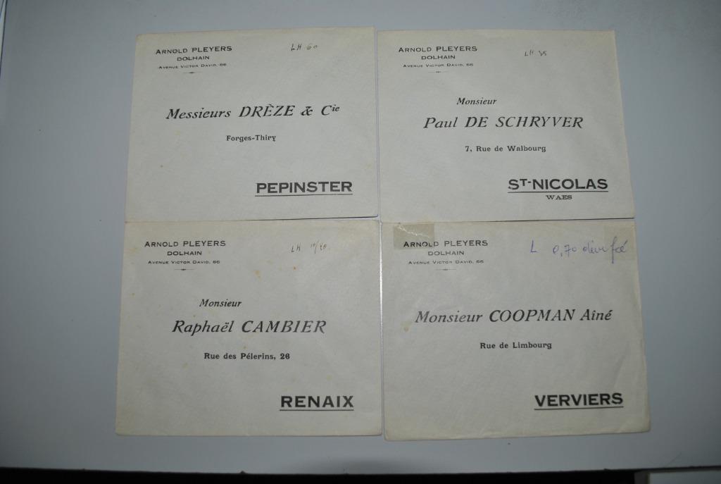 Belgique Enveloppes Pleyers/Dolhain, Verzenden