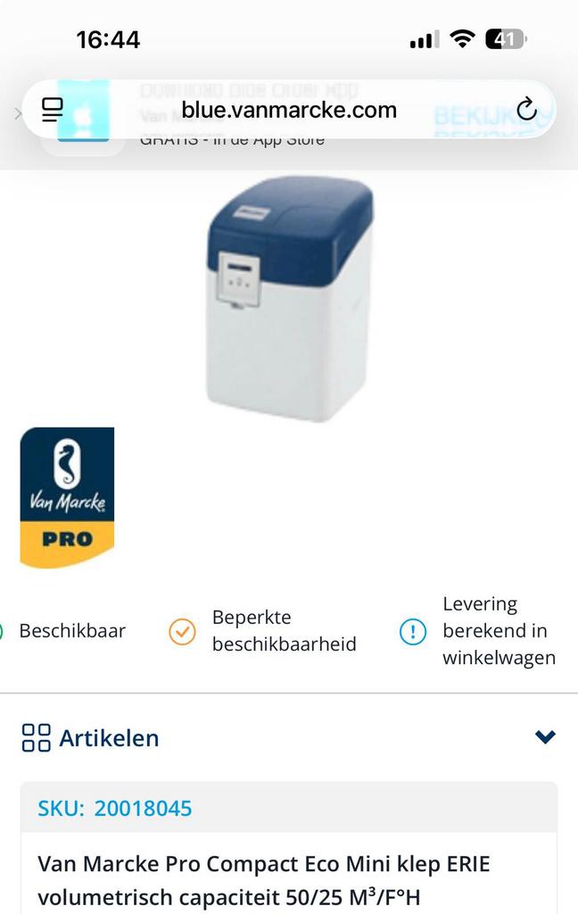 Waterverzachter met zout, Ophalen, Nieuw, Waterontharder met zout