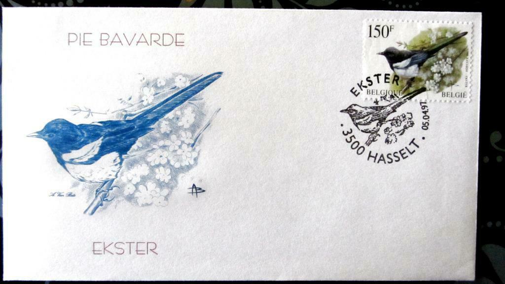 FIRST DAY COVER- VOGELS VAN BUZIN- DE EKSTER, Ophalen of Verzenden, Gestempeld, Dier of Natuur