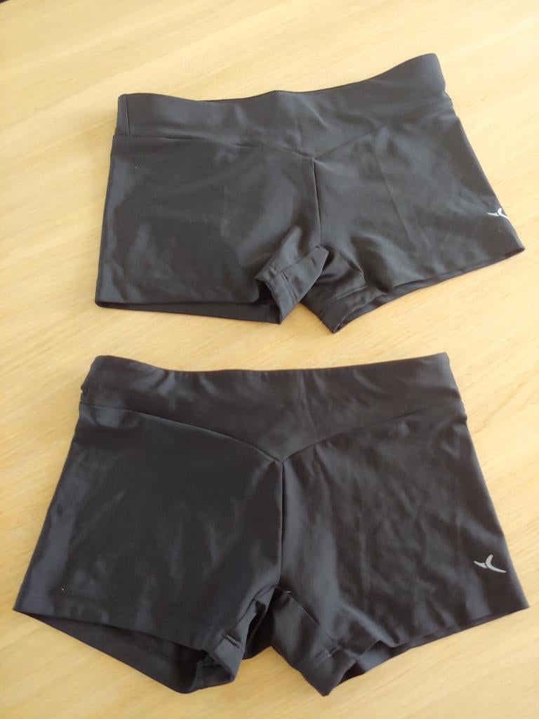 Zwarte lycra turnshort 6 jaar, Sports & Fitness, Gymnastique, Enlèvement ou Envoi, Comme neuf, Noir, Collant de gymnastique