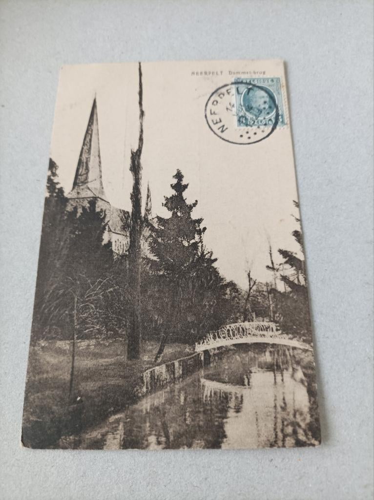 Neerpelt Dommel brug , oude postkaart, Verzamelen, Ophalen of Verzenden