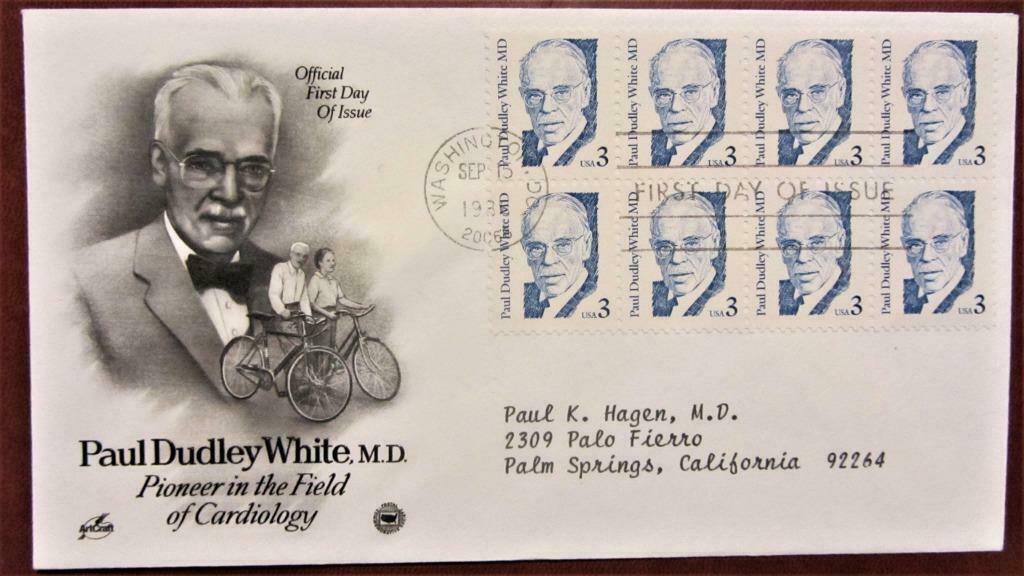 FDC U.S.A.- PAUL DUDLEY WHITE, PIONIER INZAKE CARDIOLOGIE., Ophalen of Verzenden, Gestempeld, Overige thema's