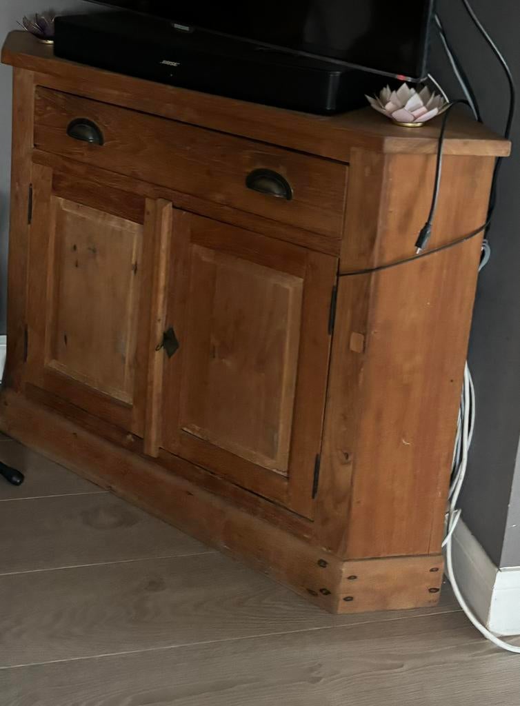 Teak tv kast, Ophalen, Gebruikt, 100 tot 150 cm, 75 cm of meer