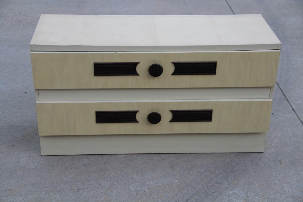 Vintage kleine kast met 2 laden, Antiek en Kunst, Ophalen