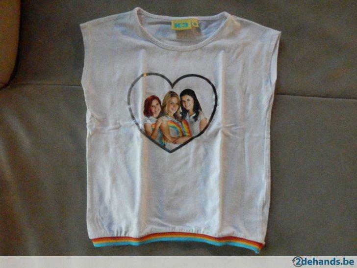 Witte K3 t-shirt maat 128, Ophalen of Verzenden, Gebruikt, Meisje, Shirt of Longsleeve