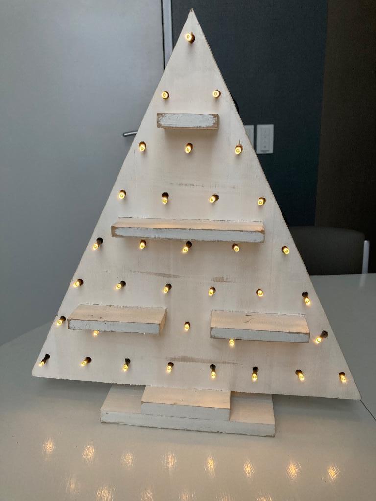 Houtenkerstboom met verlichting, Enlèvement, Comme neuf