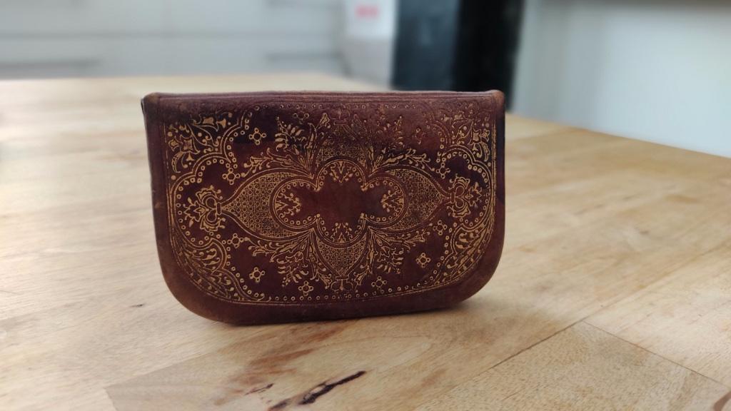 Kleine vintage leren portemonnee, Antiek en Kunst, Ophalen of Verzenden