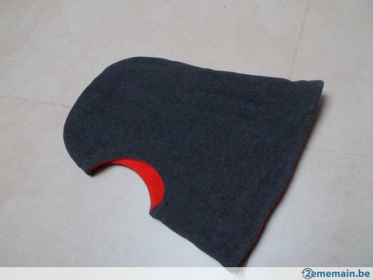 Cagoule bien chaude en polaire doublée gris/orange, Enlèvement, Utilisé, Garçon, Écharpe