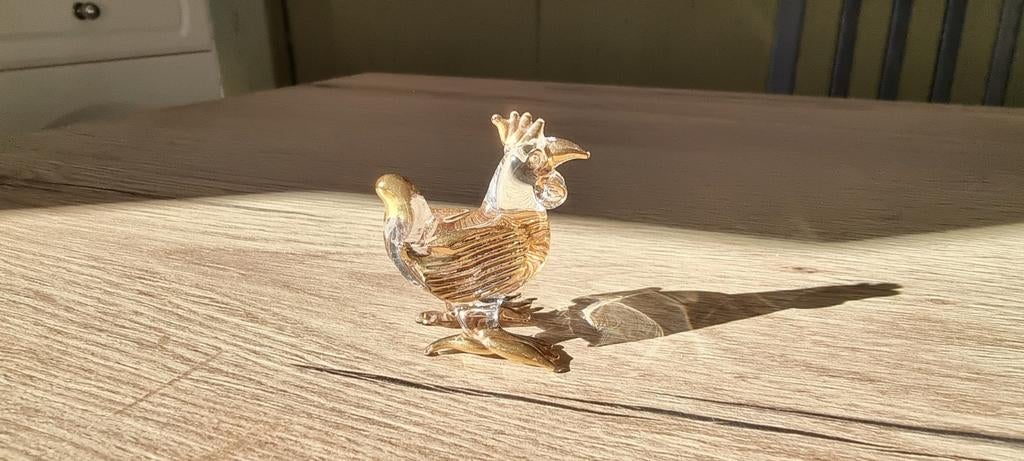 Beeldje kip in glas, Ophalen of Verzenden, Zo goed als nieuw, Dier