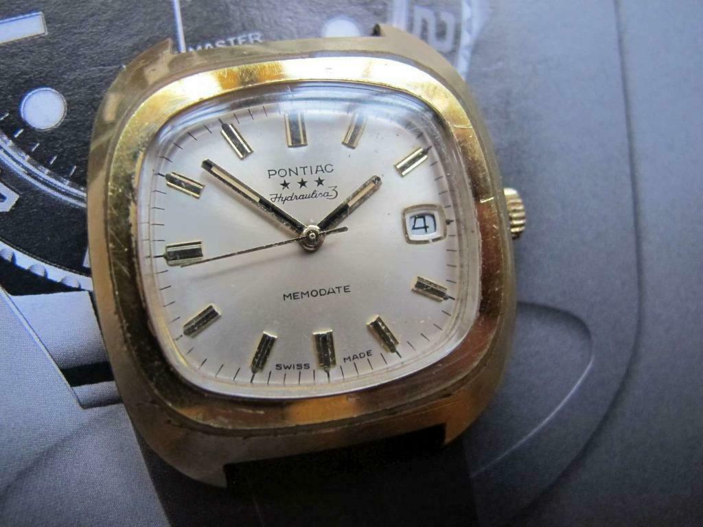 Vintage XL gp Pontiac Hydraulica 3 Memodate 1973 nagezien, Antiek en Kunst, Antiek | Klokken, Ophalen of Verzenden