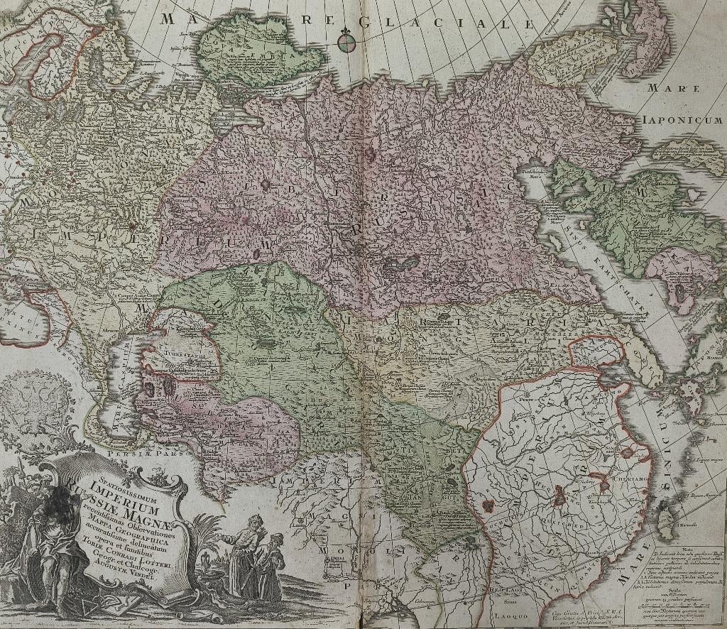 Spatiosissimum Imperium Russiae Magnae - Lotter  - 1760, Ophalen of Verzenden