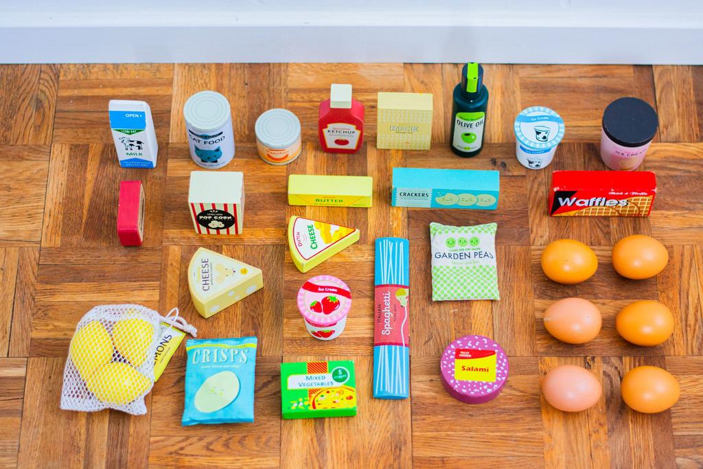 Houten boodschappen, kassa & theeservies, Kinderen en Baby's, Ophalen, Gebruikt