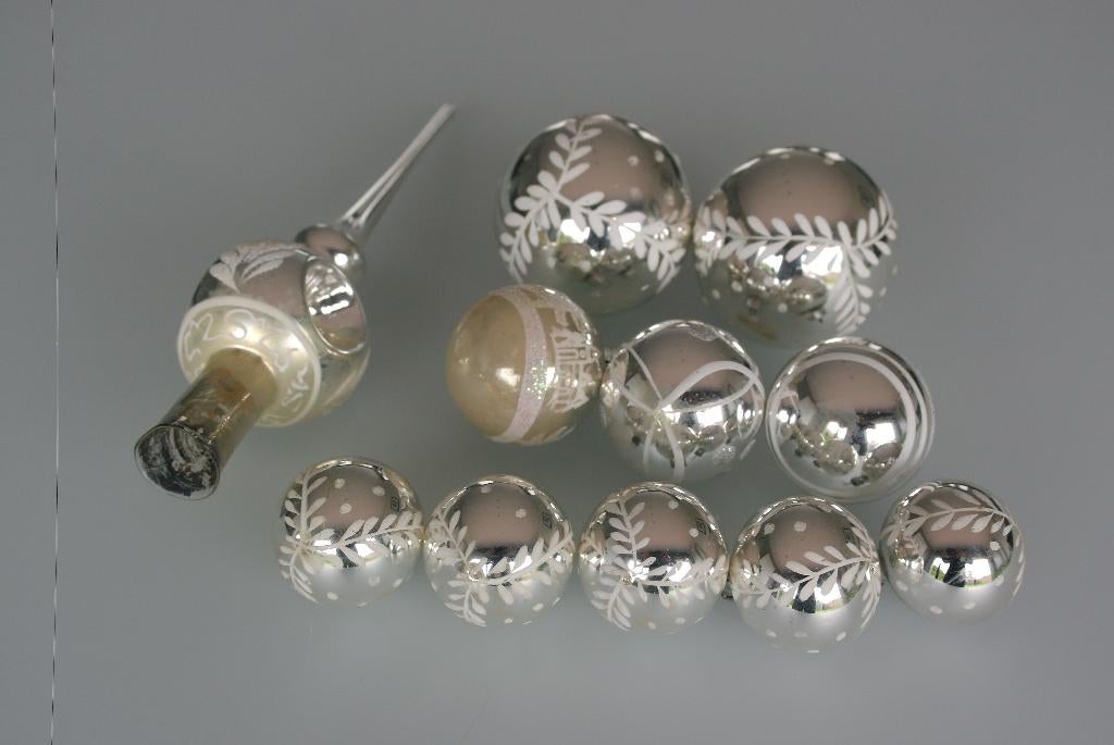 lot de boules de Noël et décorations en argent, Divers, Enlèvement ou Envoi, Utilisé