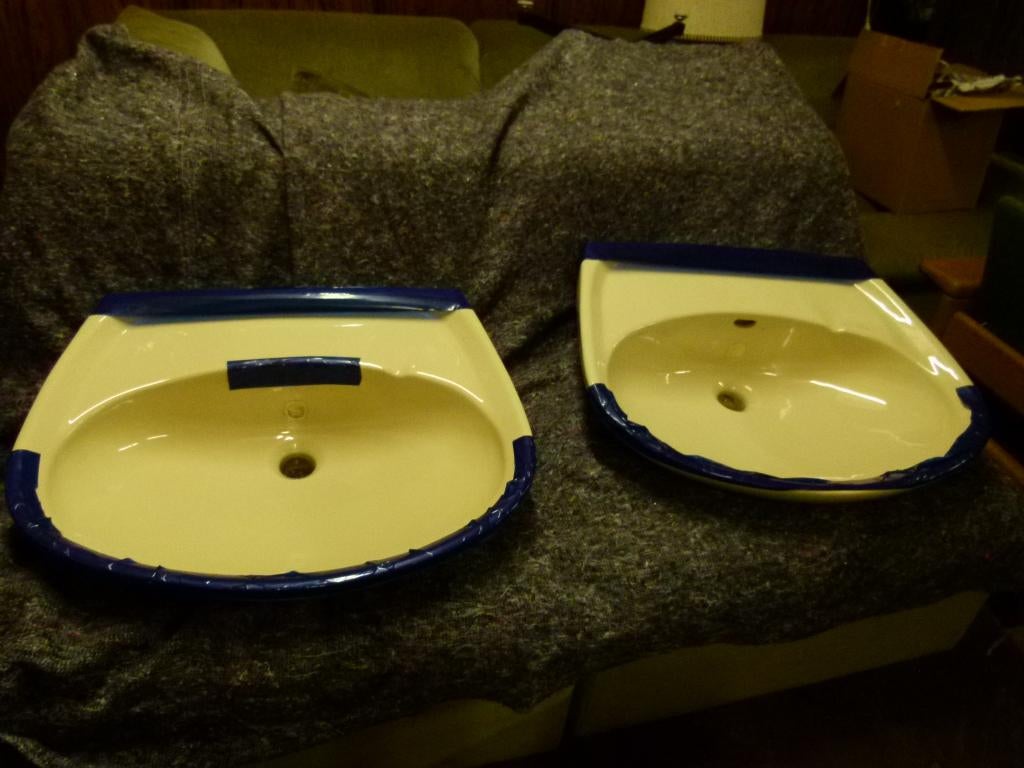 vintage wastafel lavabo Bambus 70er dubbel, Enlèvement, Maison et Meubles