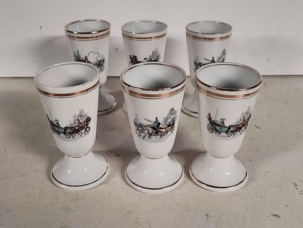 Set van 6 porseleinen koffiemokken CH-R France, Ophalen of Verzenden