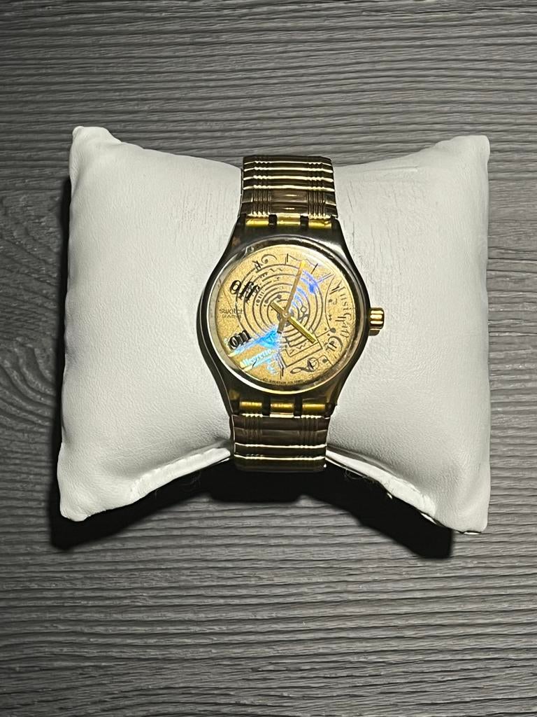 Swatch GG215 « Off-On » — Collection dorée (1991), Bijoux, Sacs & Beauté, Montres | Hommes, Utilisé, Montre-bracelet, Swatch, Synthétique