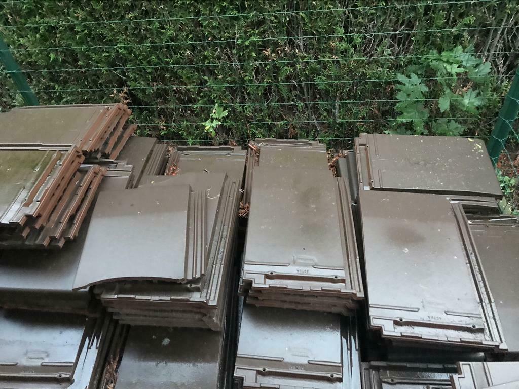 dakpannen, Koramic migeon, ongeveer 50 stuks , bruin, Doe-het-zelf en Bouw, Ophalen, Zo goed als nieuw, Dakpannen