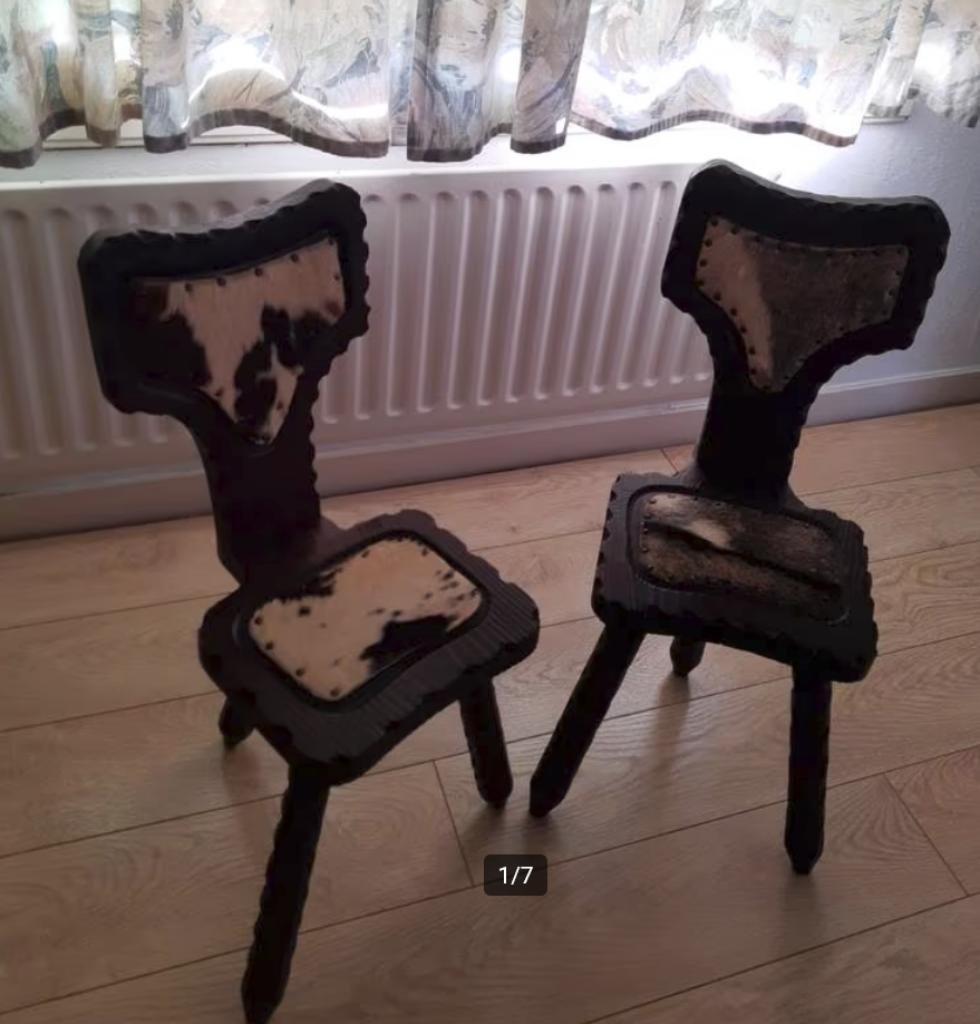 Vintage Spaanse Brutalist stoelen-  snel ophalen aub !!, Ophalen