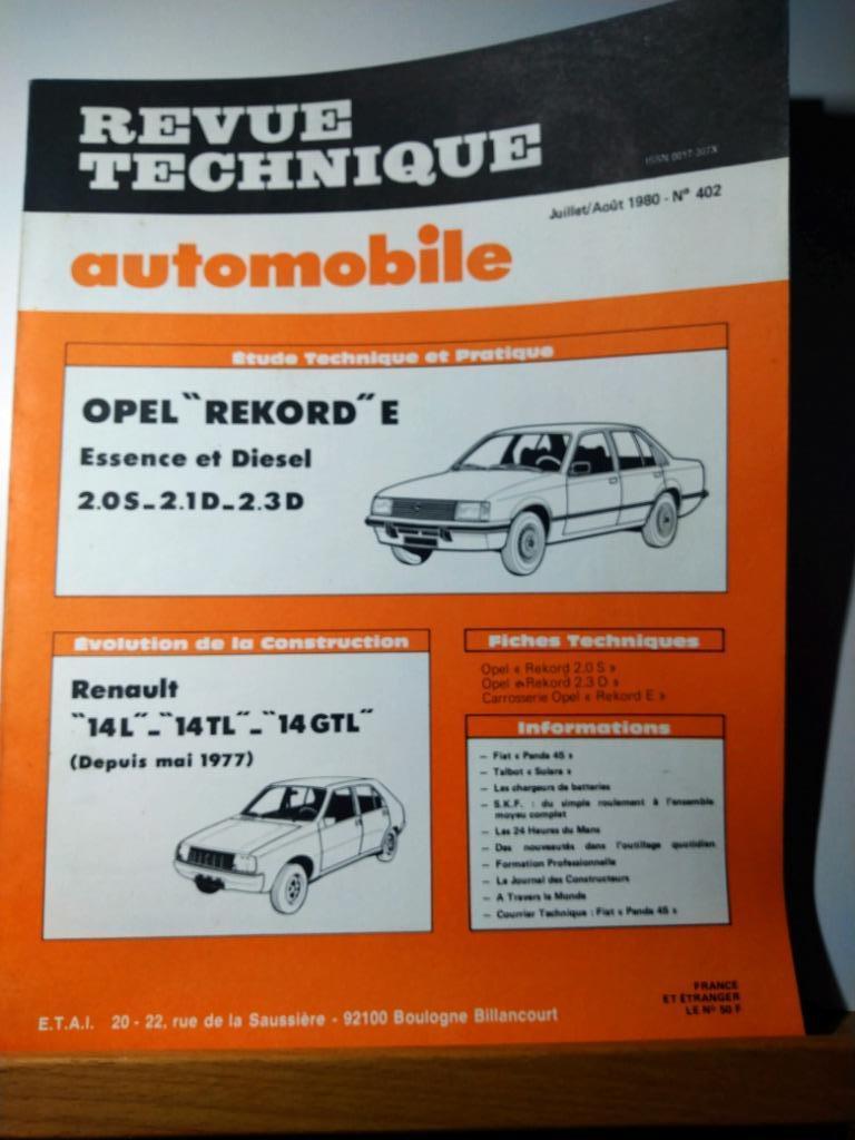 RTA - Opel Rekord - Renault 14 - n 402, Envoi