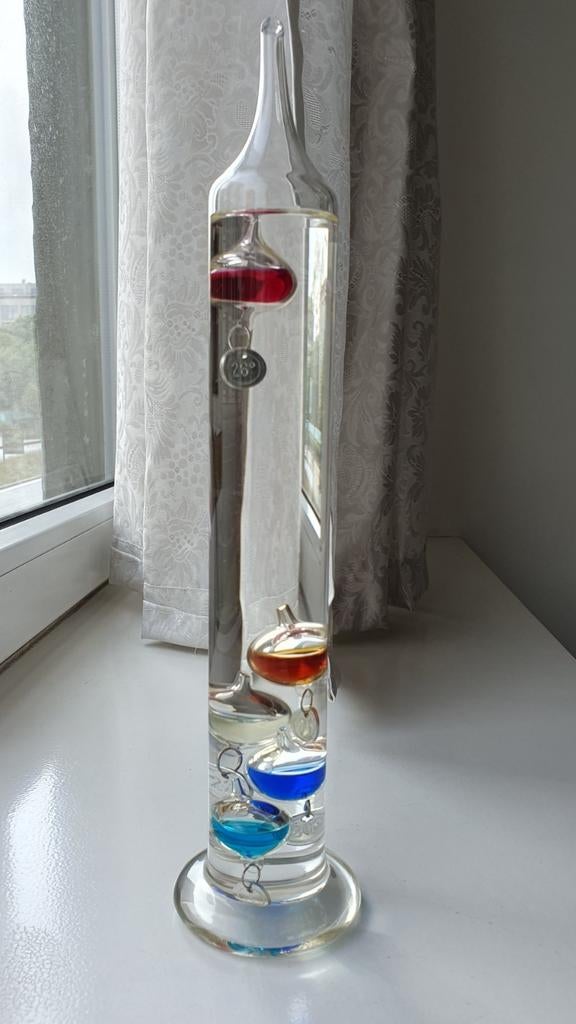 Galileo thermometer glas 33cm, Ophalen, Zo goed als nieuw, Binnenthermometer