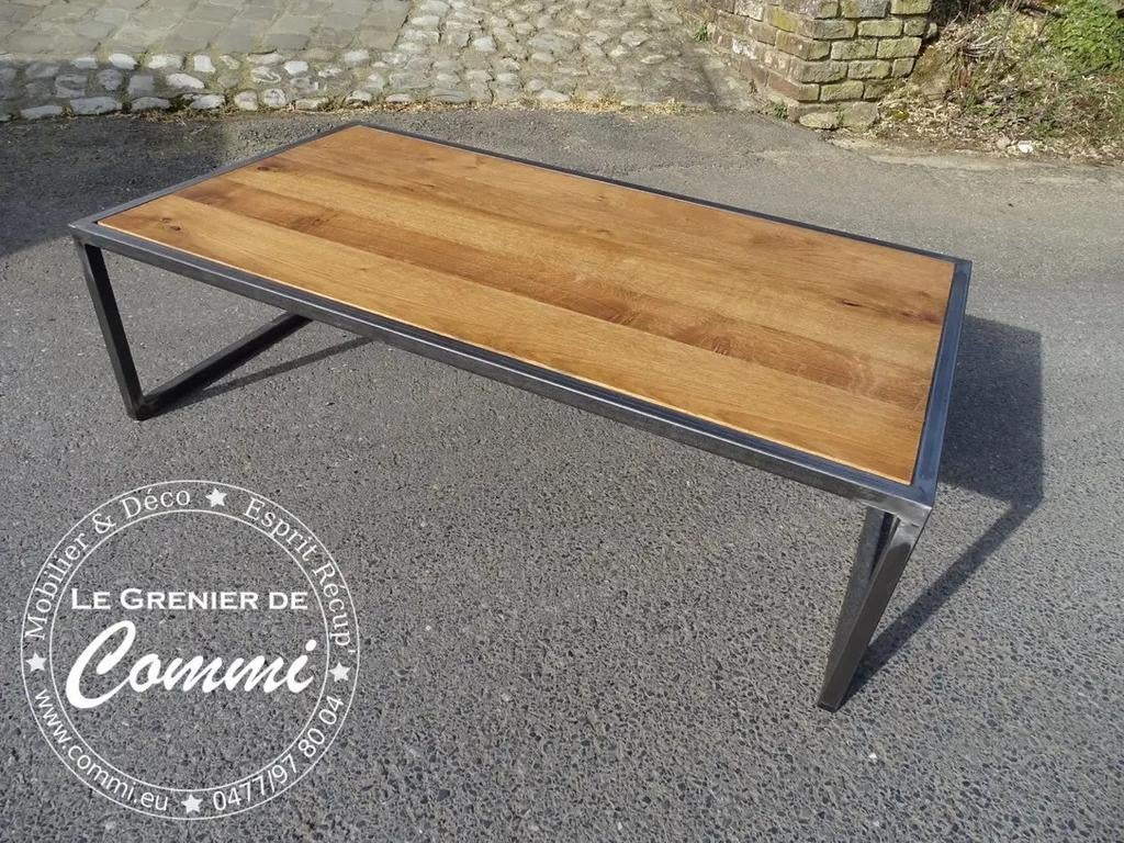 Table de salon style industriel, Maison & Meubles, Tables | Tables de salon, Enlèvement, Neuf, Chêne