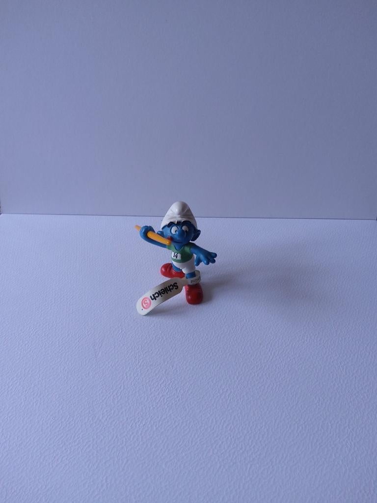 Schtroumpf serie Olympique joueur Javelot, Collections, Enlèvement ou Envoi, Comme neuf, Poupée, Figurine ou Peluche