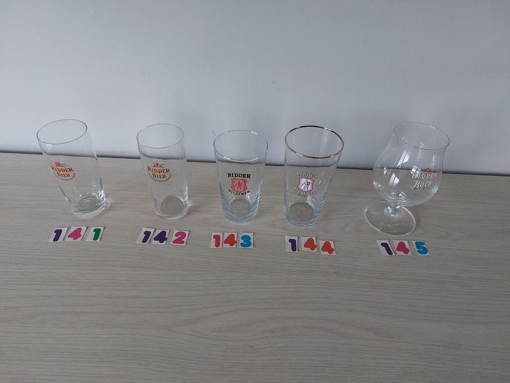 Collection de verres à bière Ridder, Enlèvement ou Envoi, Comme neuf, Verre à bière