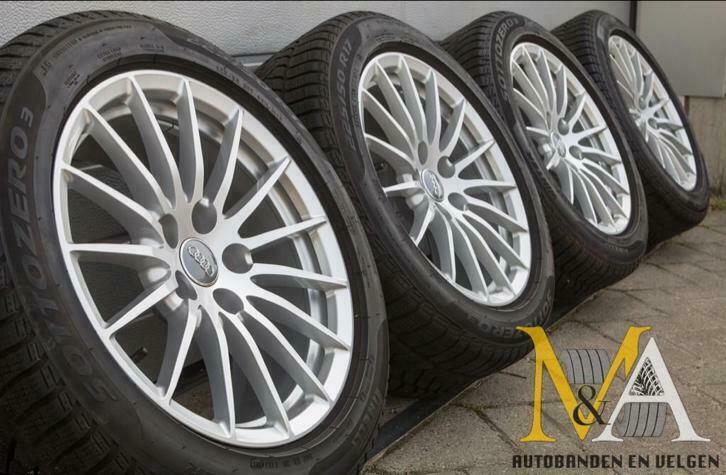 17 INCH ORIGINELE AUDI A5 8W B9 WINTERBANDEN WINTERSET, Auto-onderdelen, Gebruikt, Velg(en), 17 inch, Personenwagen