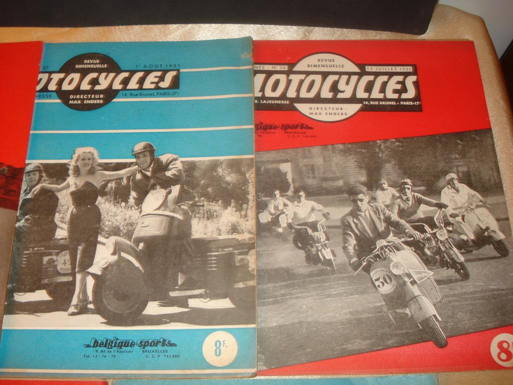 MOTOCYCLES Lot de 7 Anciennes Revues 1951, Livres, Enlèvement ou Envoi, Utilisé, Général