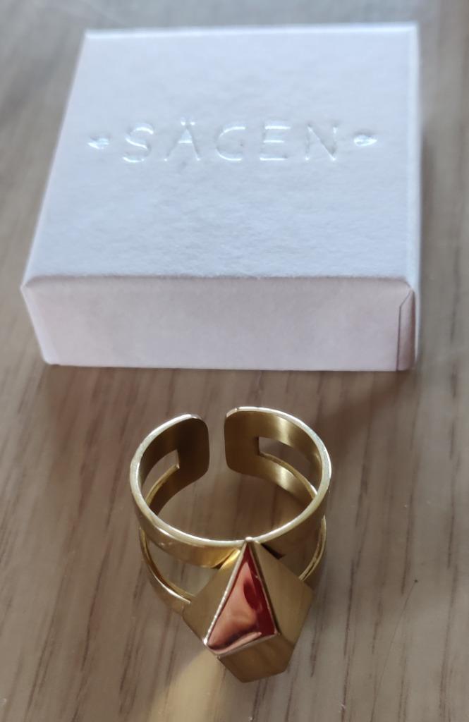 exclusieve ring uit Zweden stainless steel, Bijoux, Sacs & Beauté, Bagues, Comme neuf, Femme ou Homme, 19 à 20, Or, Fer ou Acier